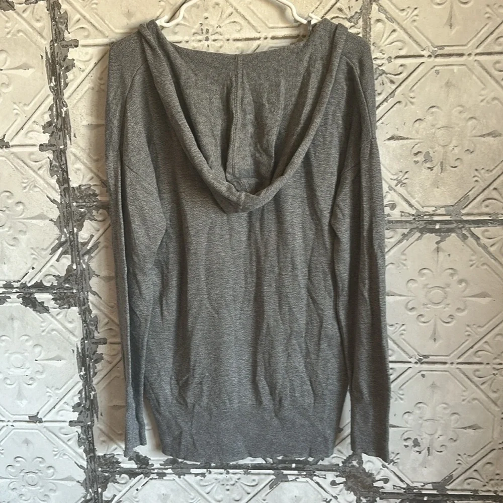 Gray Hooded modal wool blend Sweater - Picture 4 of 5